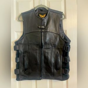Men’s leather biker vest